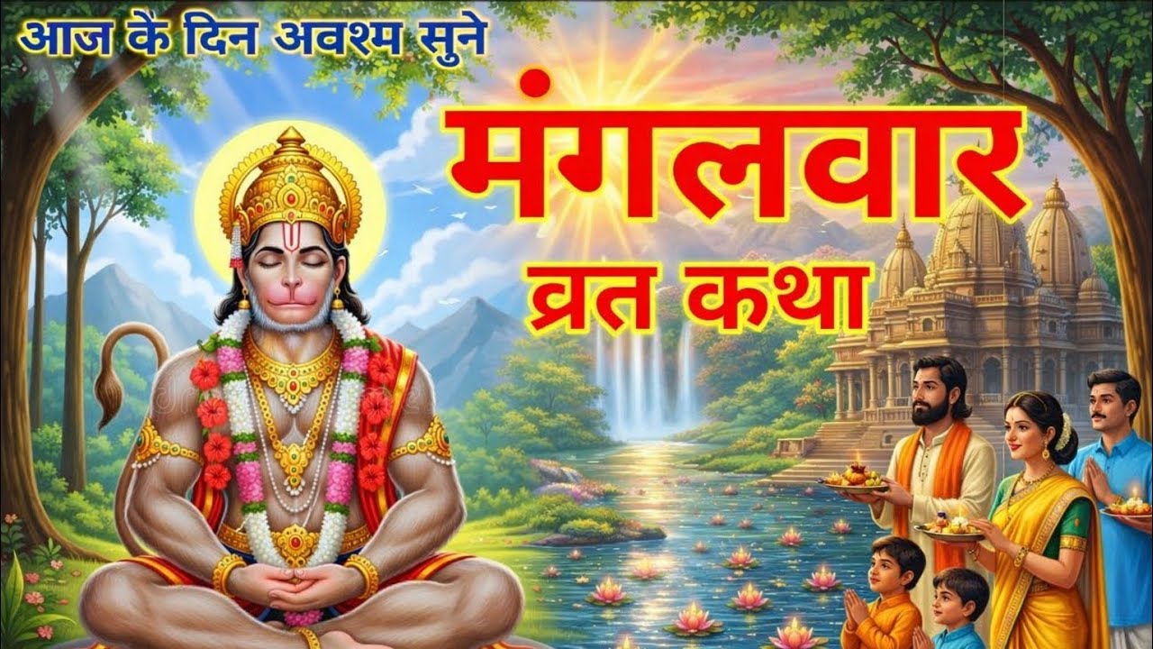 एक बार जरूर सुनें मंगलवार व्रत कथा 🔔 बदल जाएगी किस्मत | बजरंगबली का आशीर्वाद#bhaktikatha