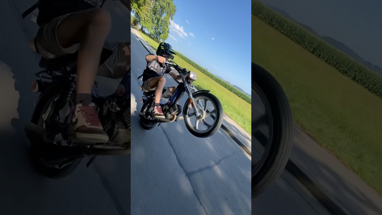 Moped stunts #tomos #wheelie #bikestunts
