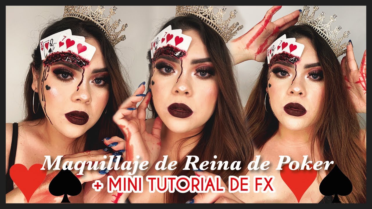 REINA DE POKER MAQUILLAJE DE HALLOWEEN CON FX SUPER FÁCIL + TUTORIAL | GRESSBARBIE