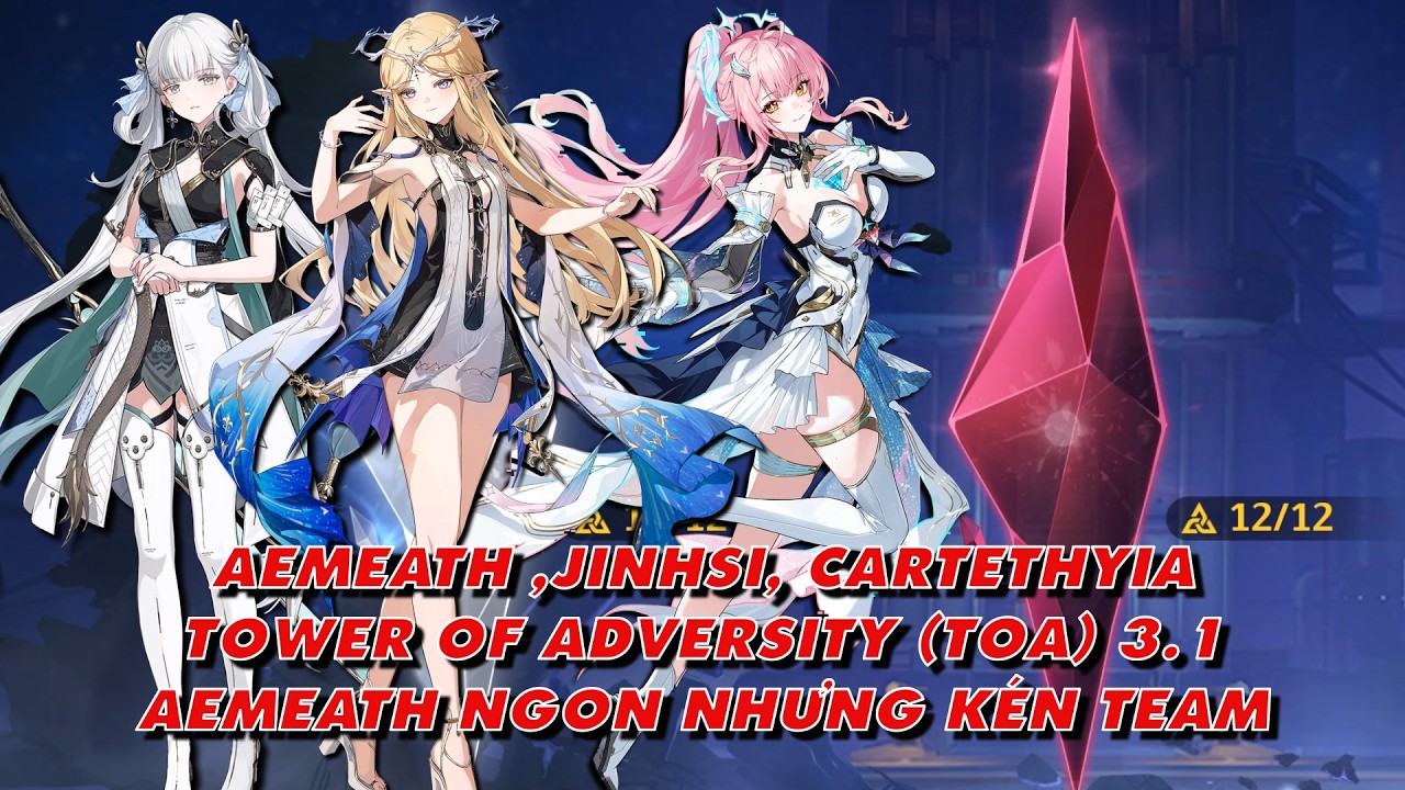 Wuthering Waves: Jinshi, Aemeath, Cartethyia Tàn Phá Tower of Adversity 3.1 - Aemeath Khá Kén Team