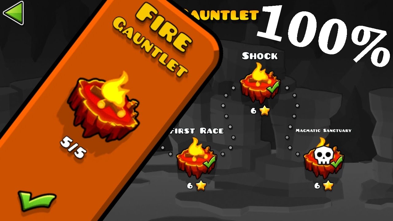 Geometry Dash - Fire Gauntlet [All Levels 100%]