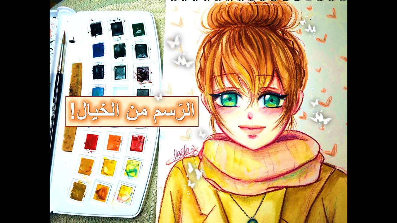 تحدي رسم فتاة لطيفة من الخيال || Drawing Cute Anime Girl