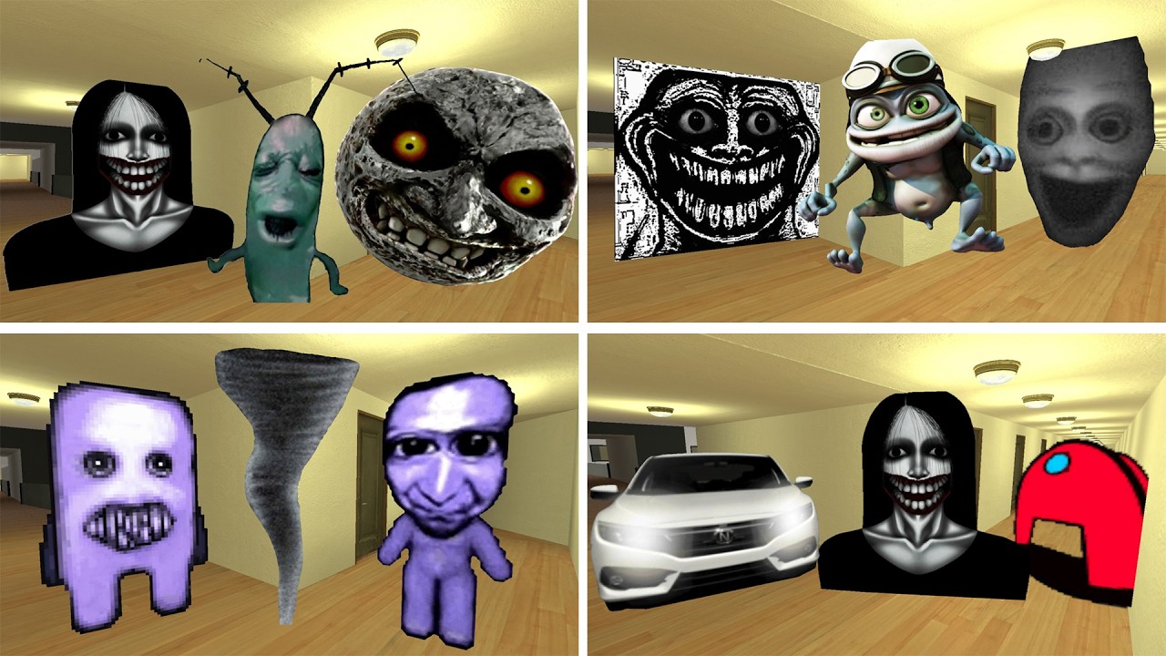 Kuchisake Onna, Juggler, Obunga, Rosalia Bizcochito, Plankton Aughh Nextbot Gmod