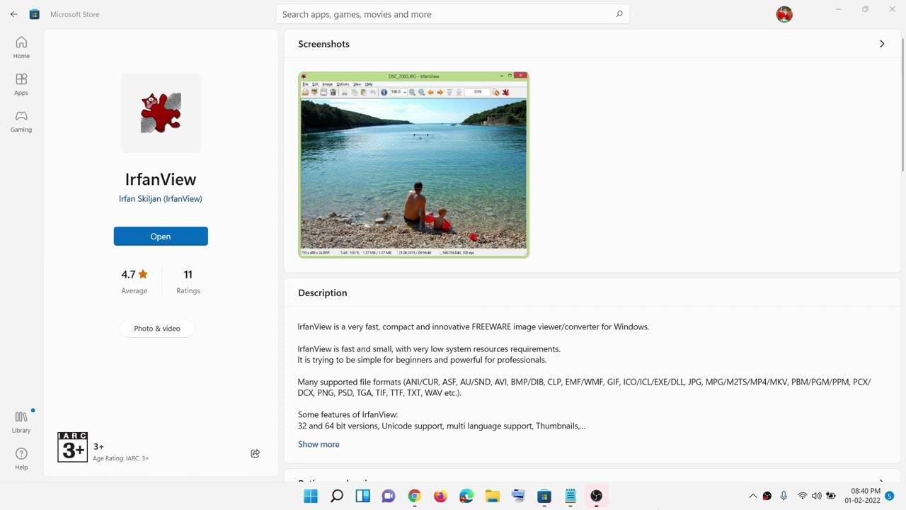 Fix IrfanView App Will Not Associate JPG & PNG File Types On Windows 11
