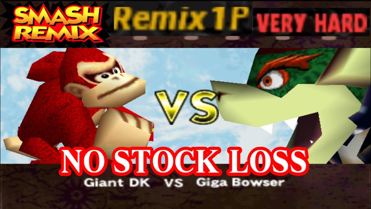 Smash Remix - Classic Mode Remix 1P Gameplay with Giant Donkey Kong (VERY HARD) No stock loss