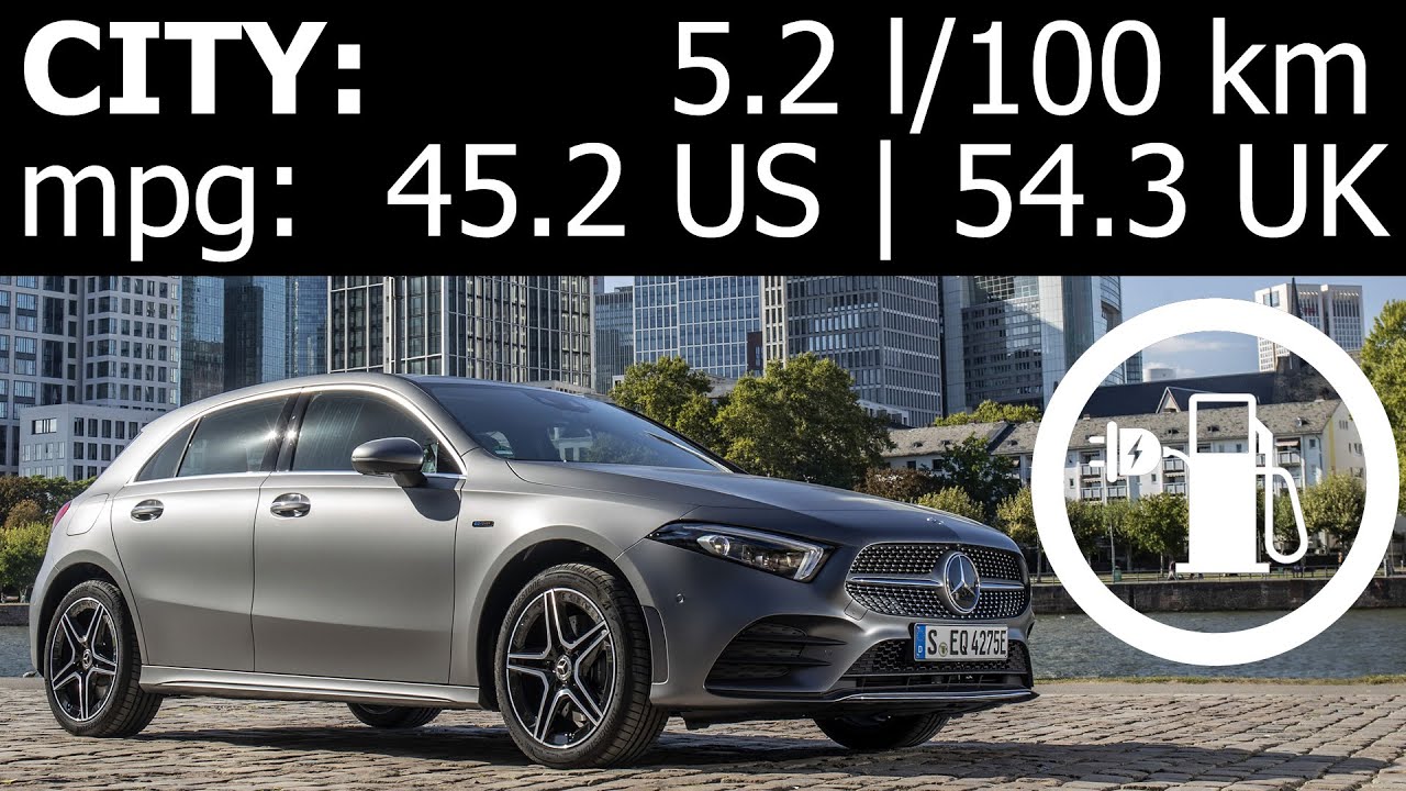 Mercedes A 250e PHEV - city fuel consumption (economy) with empty batteries at start mpg :: 1001cars