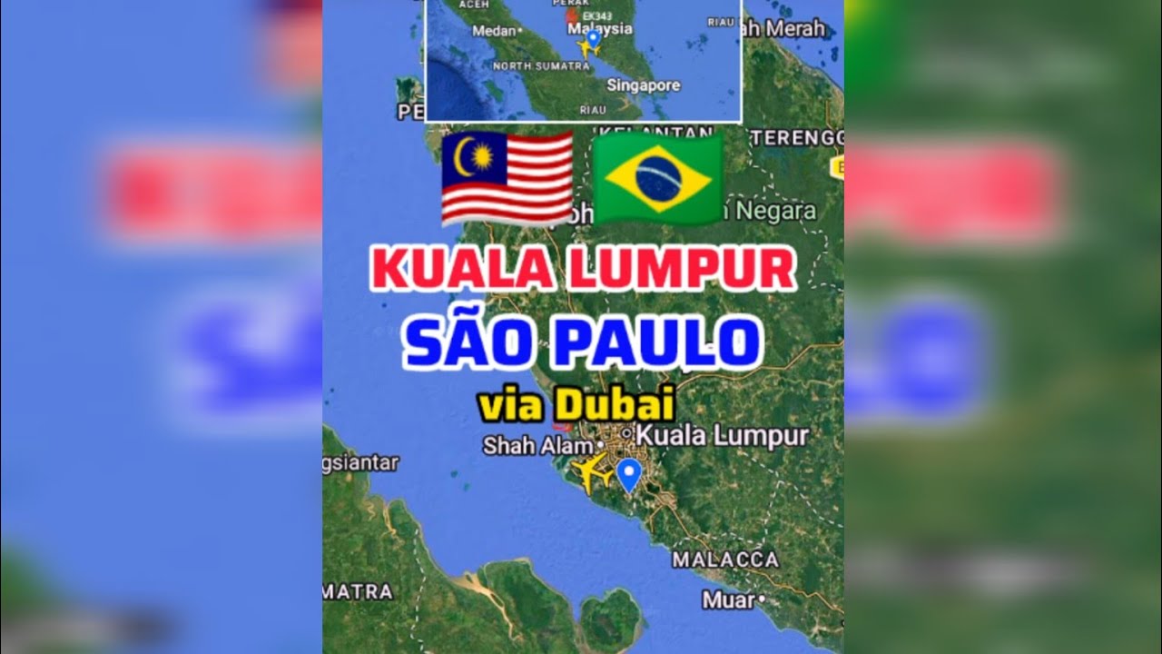 Куала-Лумпур 🇲🇾 в Сан-Паулу 🇧🇷 Маршрут полета через Дубай 🇦🇪 | Путешествие Эмирейтс Airbus A380