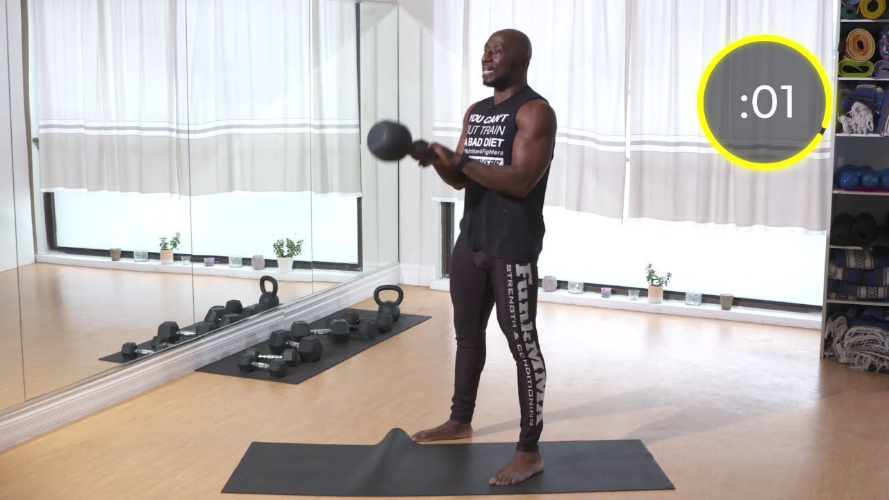 10 Minute HIIT Spartan Workout &ndash; Total Body &ndash; Kettlebells Dumbbells Bodyweight