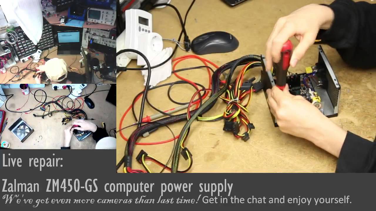 Live recording: Zalman ZM450-GS PSU repair (exploded PFC) - UGLY 450V capacitor replacement!