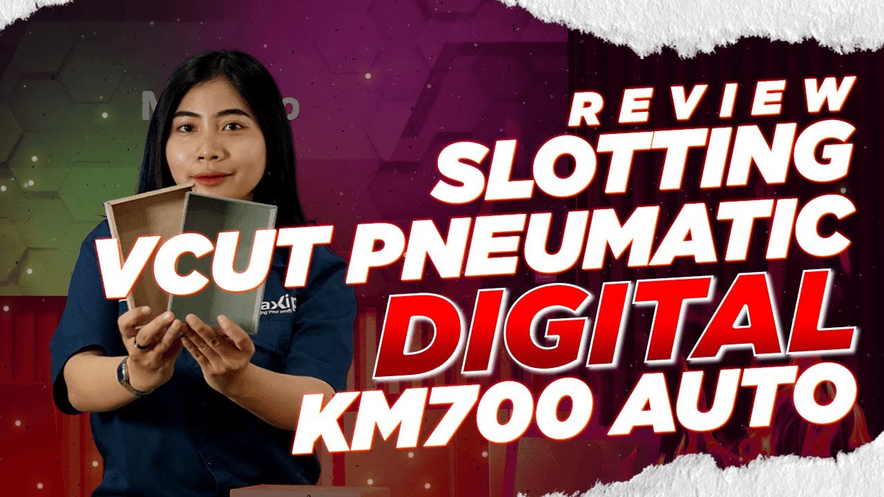 Review Mesin Slotting Vcut Pneumatic Digital KM700 Auto, Bisa hingga Ketebalan 5mm - maxipro.co.id