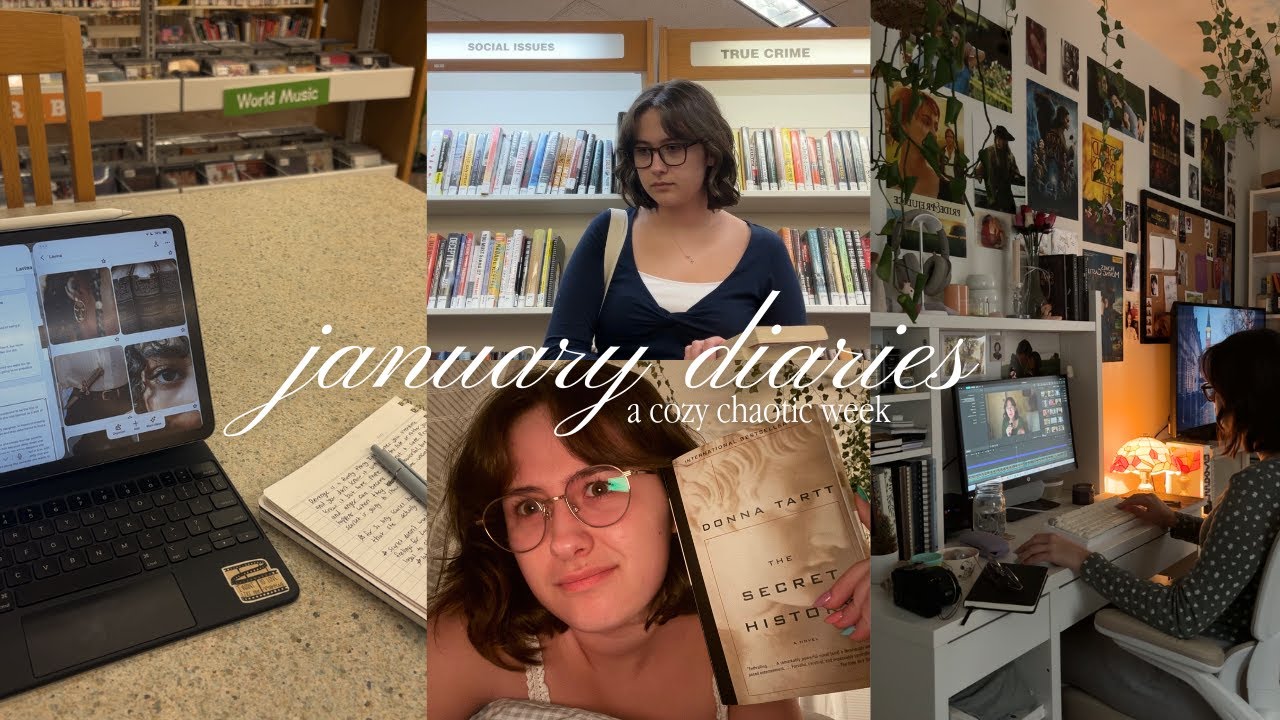 january diaries ⋆˚࿔ [thoughts on the secret history, milanote tour, library trips]