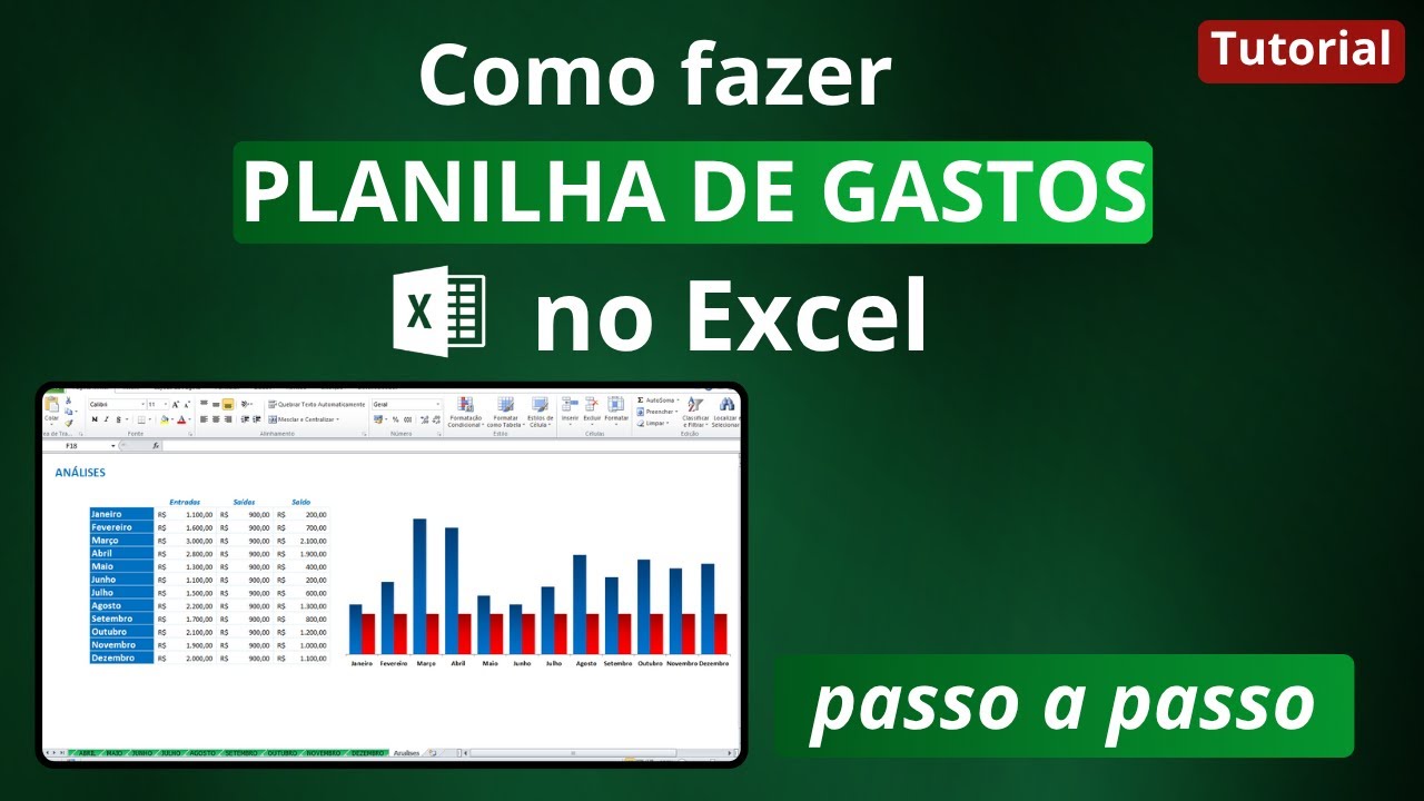 🔔[Excel] Como fazer planilha de gastos no Excel passo a passo - PLANILHA de controle financeiro