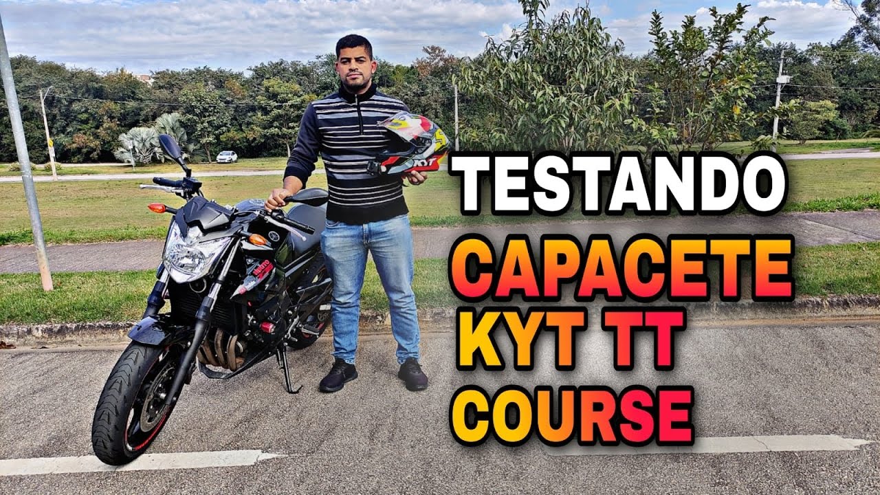 TESTE CAPACETE KYT TT COURSE  AERODINÂMICA ME IMPRESSIONOU.