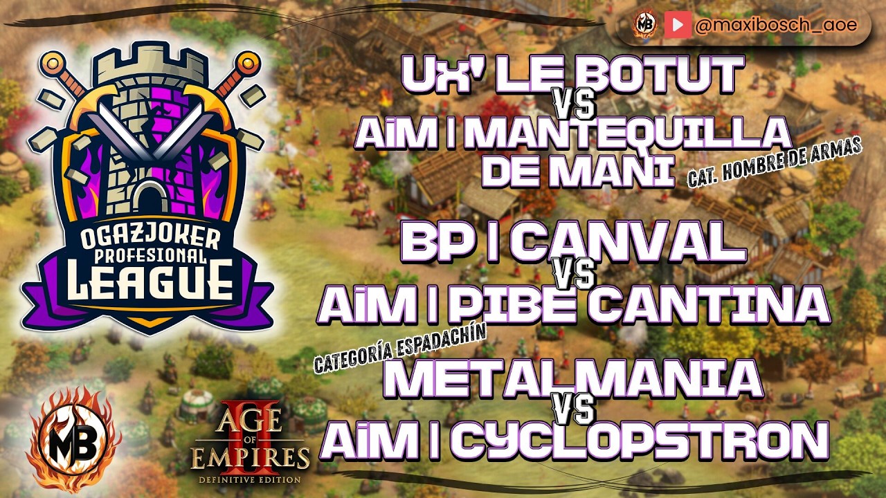 🏆OgazJoker Profesional League🏆🔶- LeBotut vs M. de Maní - Canval vs Pibe Cant - Metalm vs Cyclops -🔶