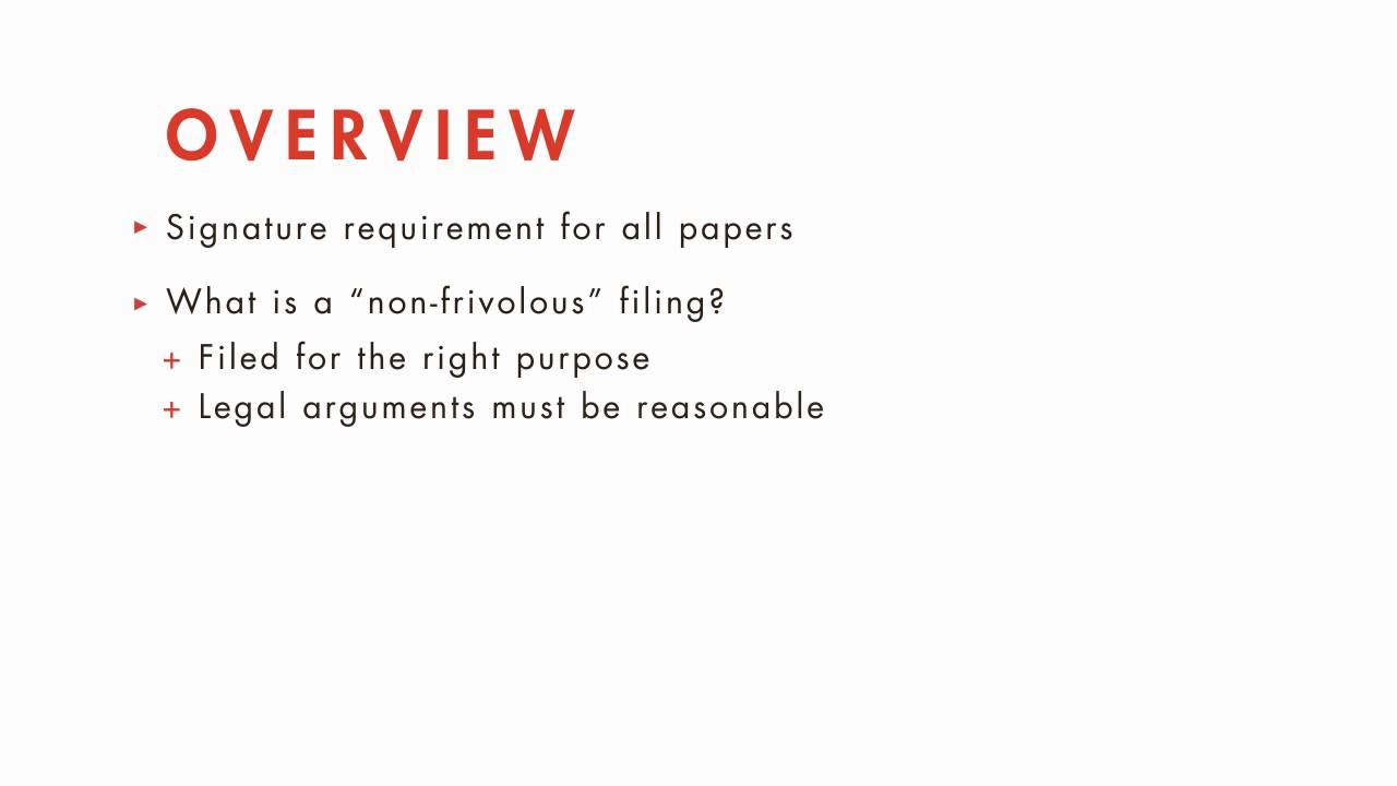 Civil Procedure tutorial: Federal Rule 11 | quimbee.com