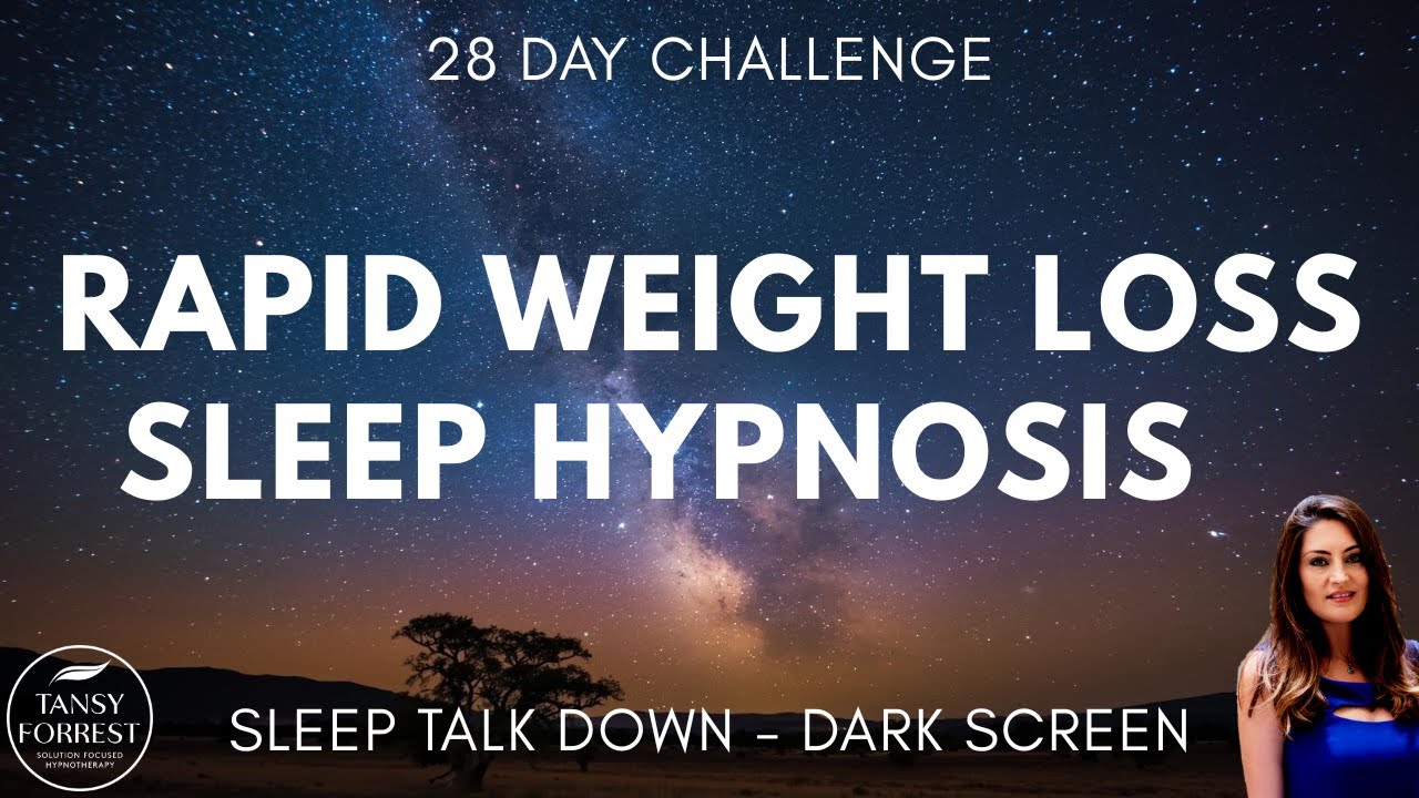 STRONG Sleep Hypnosis for Rapid Weight Loss with Sleep Talk Down (Dark Screen)