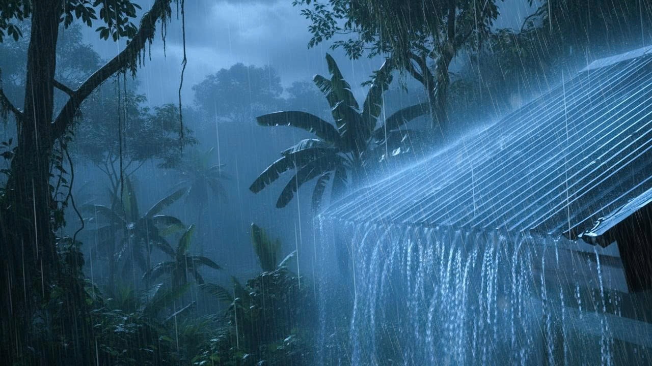 Heavy Stormy Night with Torrential Rainstorm & Very Huge Thunder ⚡⛈ Thunderstorm Sounds for Sleeping