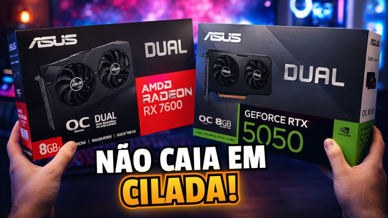 RTX 5050 vs RX 7600 em 2026! Testes Completos e Atualizados em FHD