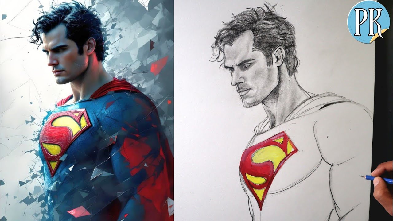 How to draw SUPERMAN || easy step by tutorial 