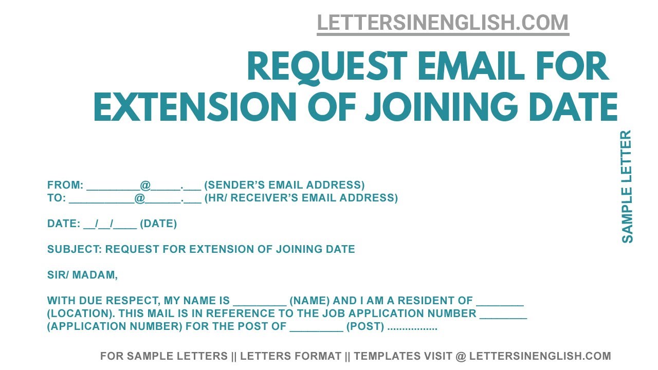 Write an Email to HR for Extending Joining Date &ndash; Sample Request Email To HR