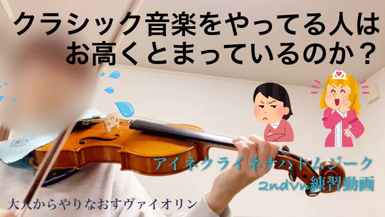 クラシック音楽をやってる人はお高くとまっているのか？【大人からやりなおすヴァイオリン】アイネクライネナハトムジーク2ndVn練習動画