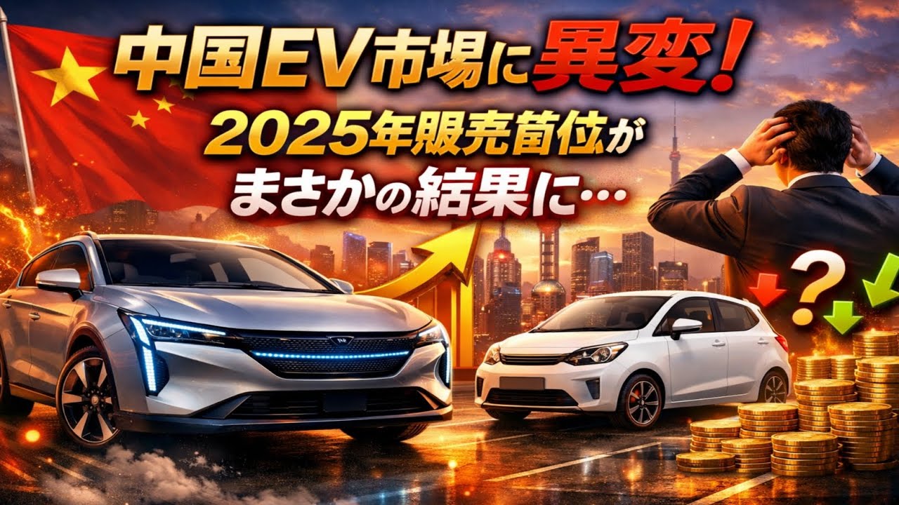 🔥🚗 中国EV市場に異変！2025年販売首位がまさかの結果に…