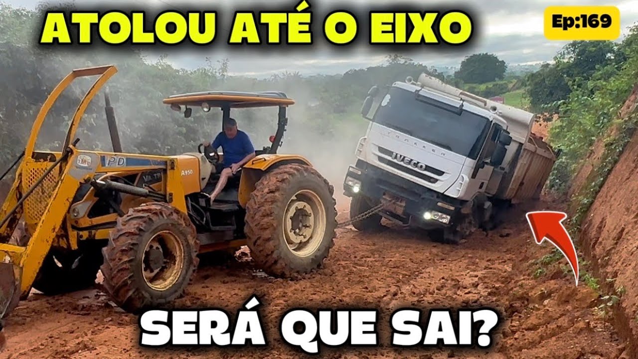 SERÁ QUE O TRATOR CONSEGUE RESGATAR O CAMINHÃO?