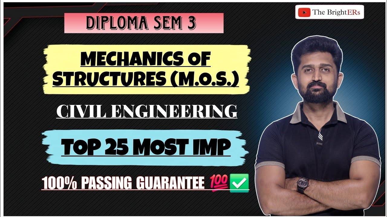 MECHANICS OF STRUCTURE TOP 25 MOST IMP | DIPLOMA SEM 3 CIVIL ENGINEERING | GTU SEM 3 M.O.S. IMP |