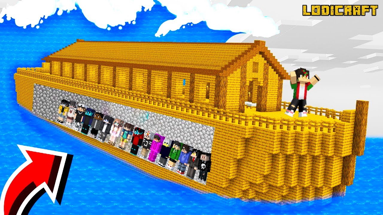 I Built NOAH's ARK For 24 Hour's To Save Everyone in Minecraft