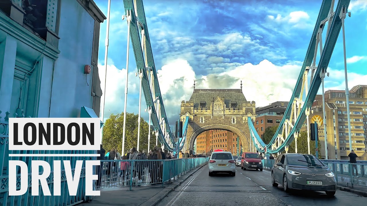𝐋𝐎𝐍𝐃𝐎𝐍 🇬🇧 𝐄𝐍𝐆𝐋𝐀𝐍𝐃 𝐃𝐑𝐈𝐕𝐄 - Driving Downtown Tower Bridge, Liverpool Street -City of London 4K HDR