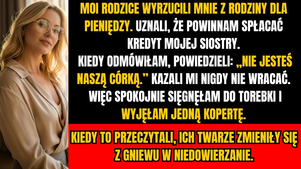 Rodzice wydziedziczyli mnie za odmowę spłaty długu siostry — dziś błagają o przebaczenie