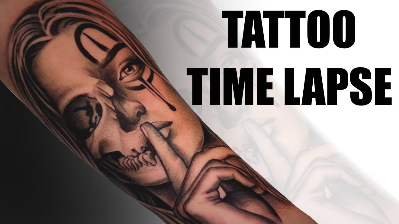 TATTOO TIME LAPSE | Black And Grey Realism Chicano Tattoo