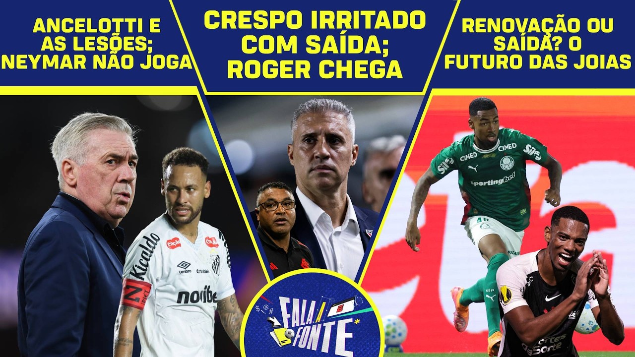 SÃO PAULO: CRESPO FORA E IRRITADO | ROGER MACHADO CHEGA? | ANCELOTTI: LESÕES E NEYMAR SEM JOGAR