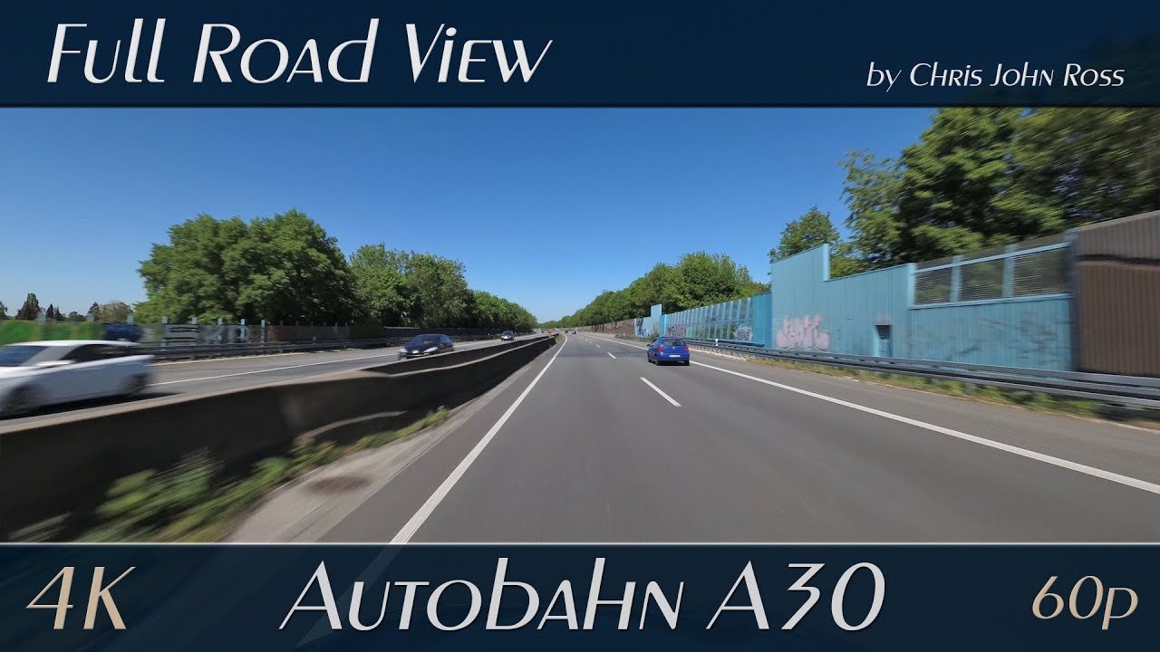 Autobahn (A30), Germany: Löhne - Kirchlengern - Hiddenhausen - Bünde - 4K (UHD/2160p/60p) Video