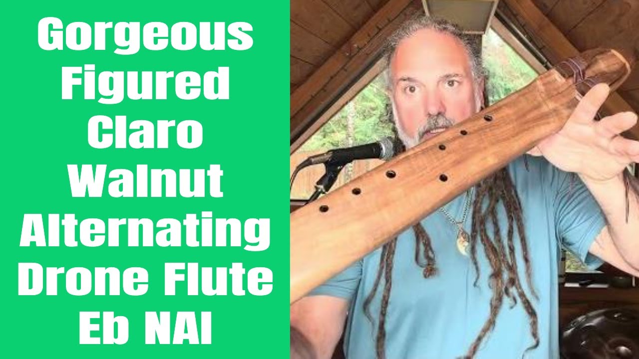 Gorgeous Figured Claro Walnut Alternating Drone Flute Eb NAI