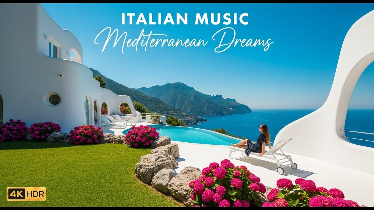 🎶 Italian Vibes & Mediterranean Music 🎶 2+ Hours Scenic Amalfi Coast & Lake Como Beautiful 4K