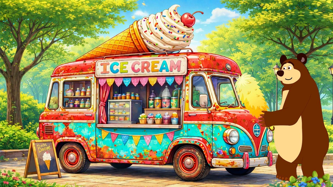 Colorful Ice Cream Truck by Bear 🚚🍦 | A Sweet Treat Adventure on Wheels | Bear’s Big Garage