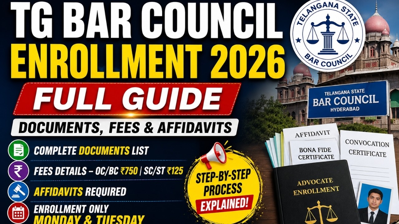 TG Bar Council Enrollment 2026 Full Guide | Documents, Fees & Affidavits