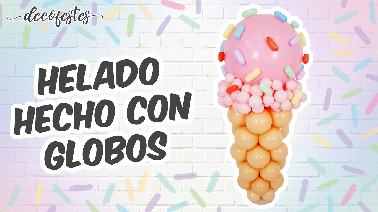 Helado hecho con globos - Barquilla, cono o cucurucho de globos
