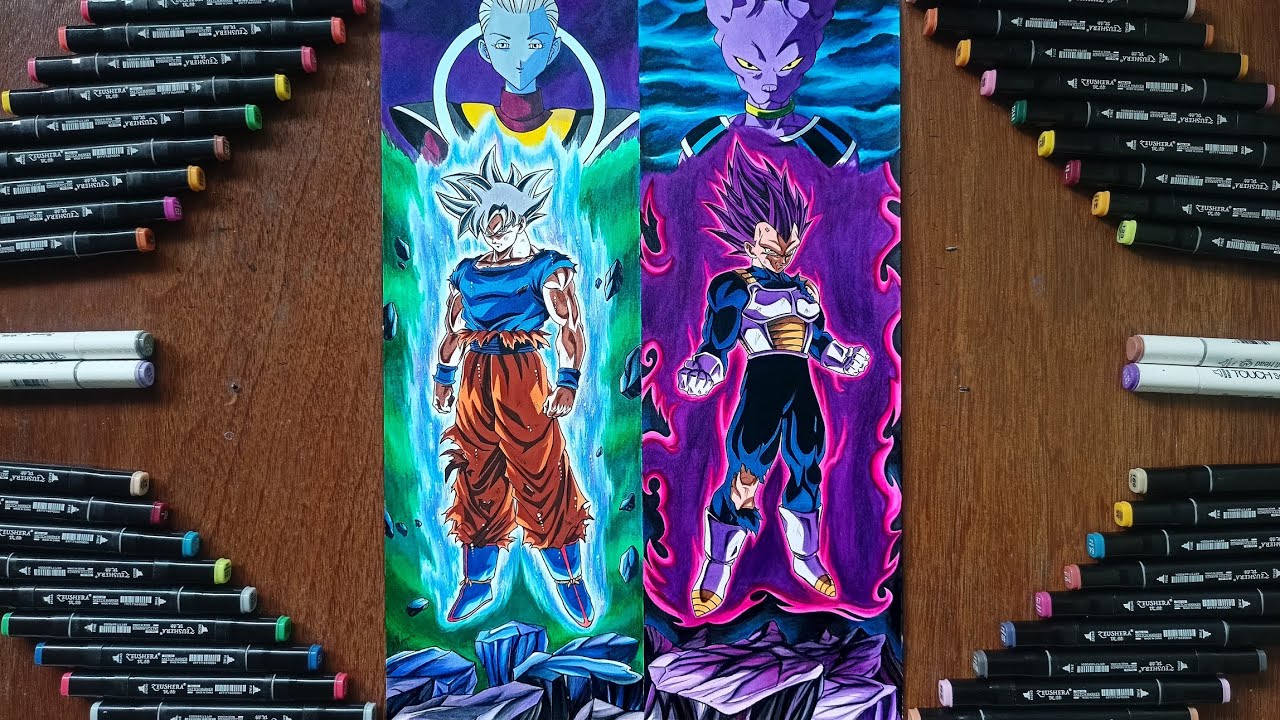 Drawing Goku MUI And Vegeta UE |  What do you think who is stronger? - Commission Artwork