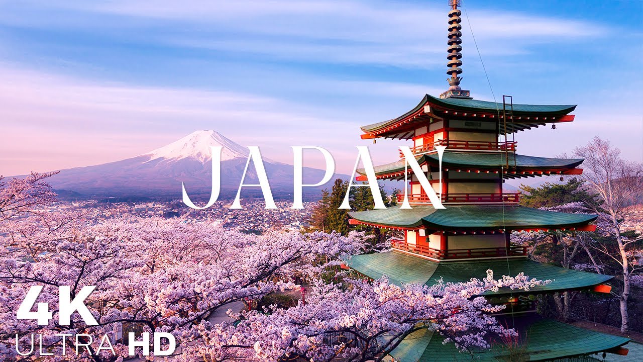 FLYING OVER JAPAN (4K UHD) - Relaxing Music Along With Beautiful Nature Videos - 4K Video HD
