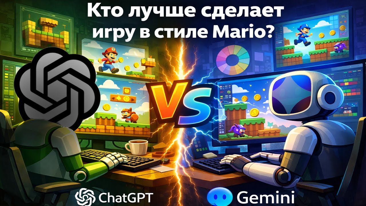 Два ИИ сделали игру в стиле Mario — кто победил? #programming #gaming #coding #top #subscribe #cod