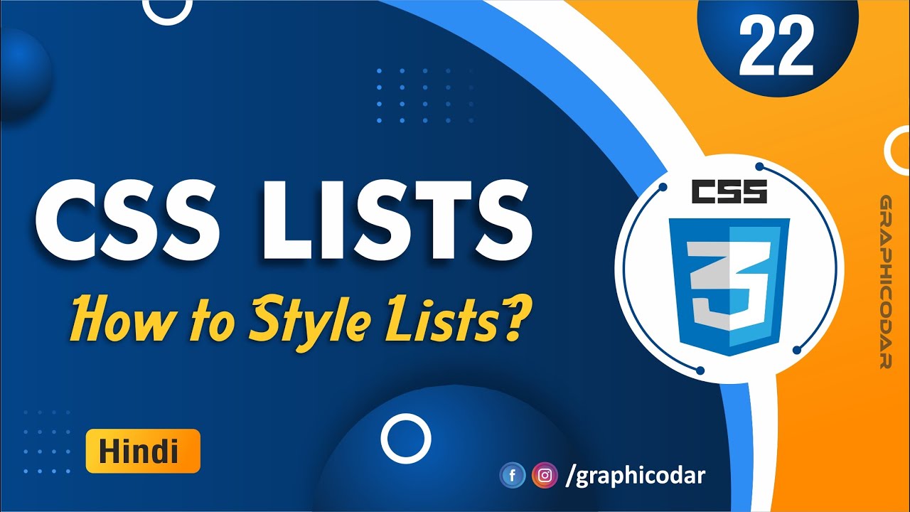 CSS Lists Properties | List Style Type | List Style Image | List Style Position | Tutorial 22