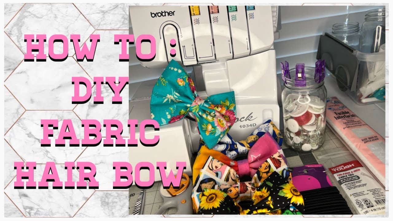 How To Make DIY Fabric Bows For Hair Using Serger  (Step By Step)