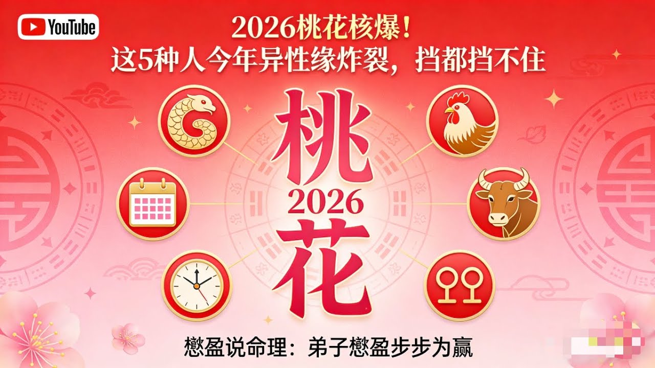 2026桃花核爆！这5种人今年异性缘炸裂，挡都挡不住＃2026桃花＃桃花＃人缘＃人脉＃贵人＃婚姻＃恋爱＃相亲＃八字＃热点＃热门＃易经＃五行