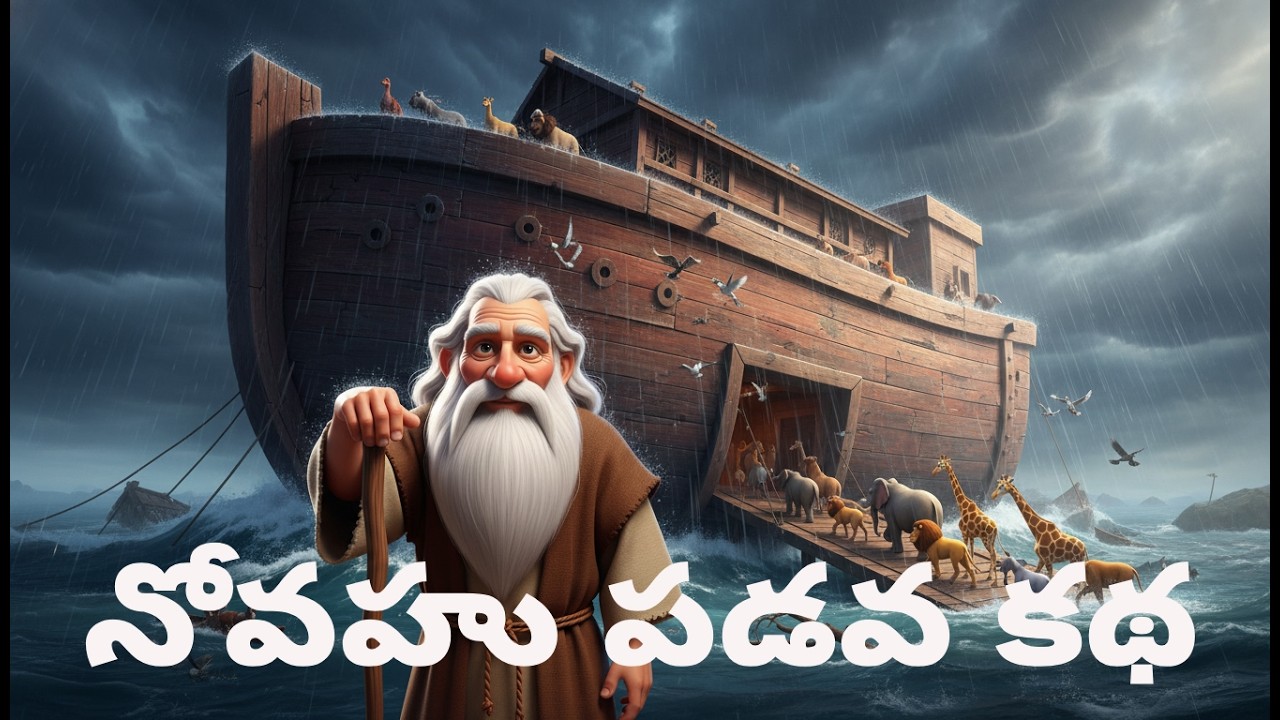 నోహా మరియు మహా ప్రళయం | Noah Ark Story | Telugu Bible Animation |Bible Animated Stories|