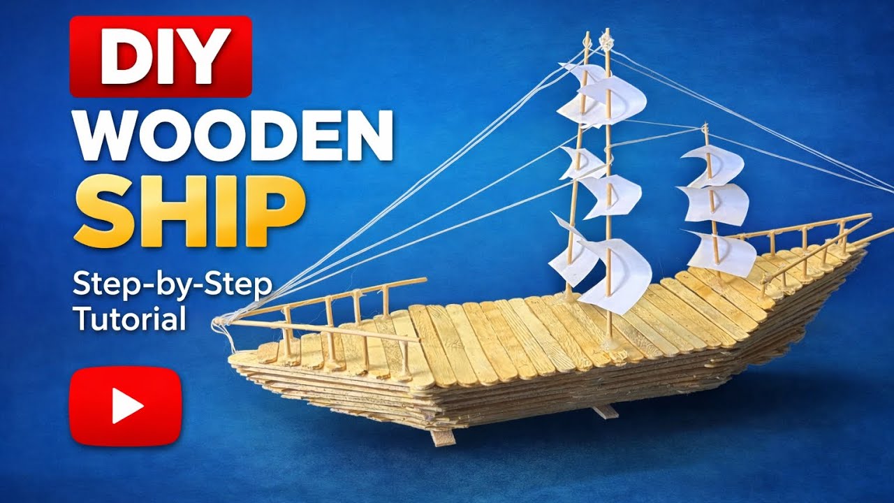 Amazing Mini Ship Made from Ice Cream Sticks | DIY Handmade Home Decor Craft