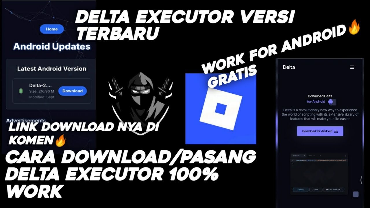 TUTORIAL CARA DOWNLOAD EXECUTOR DELTA VERSI TERBARU🔥 [ 100% WORK ]
