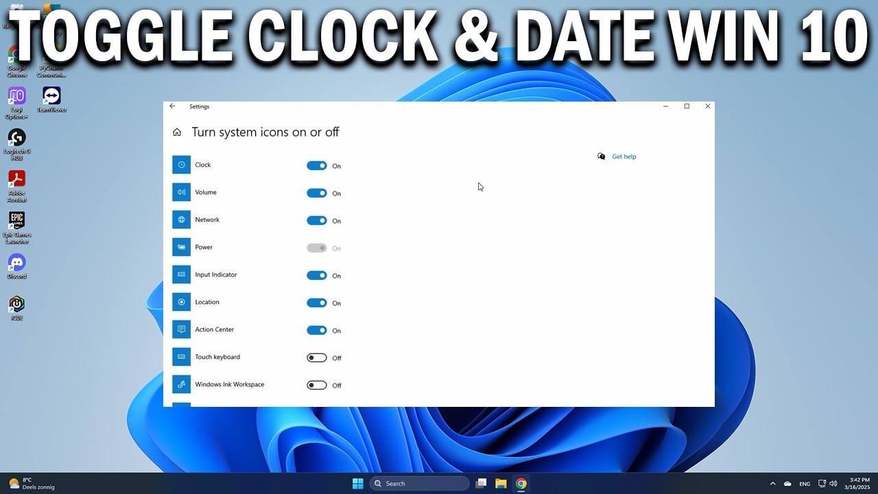 How To Enable or Disable Clock & Date From the System Notification Area in Windows 10