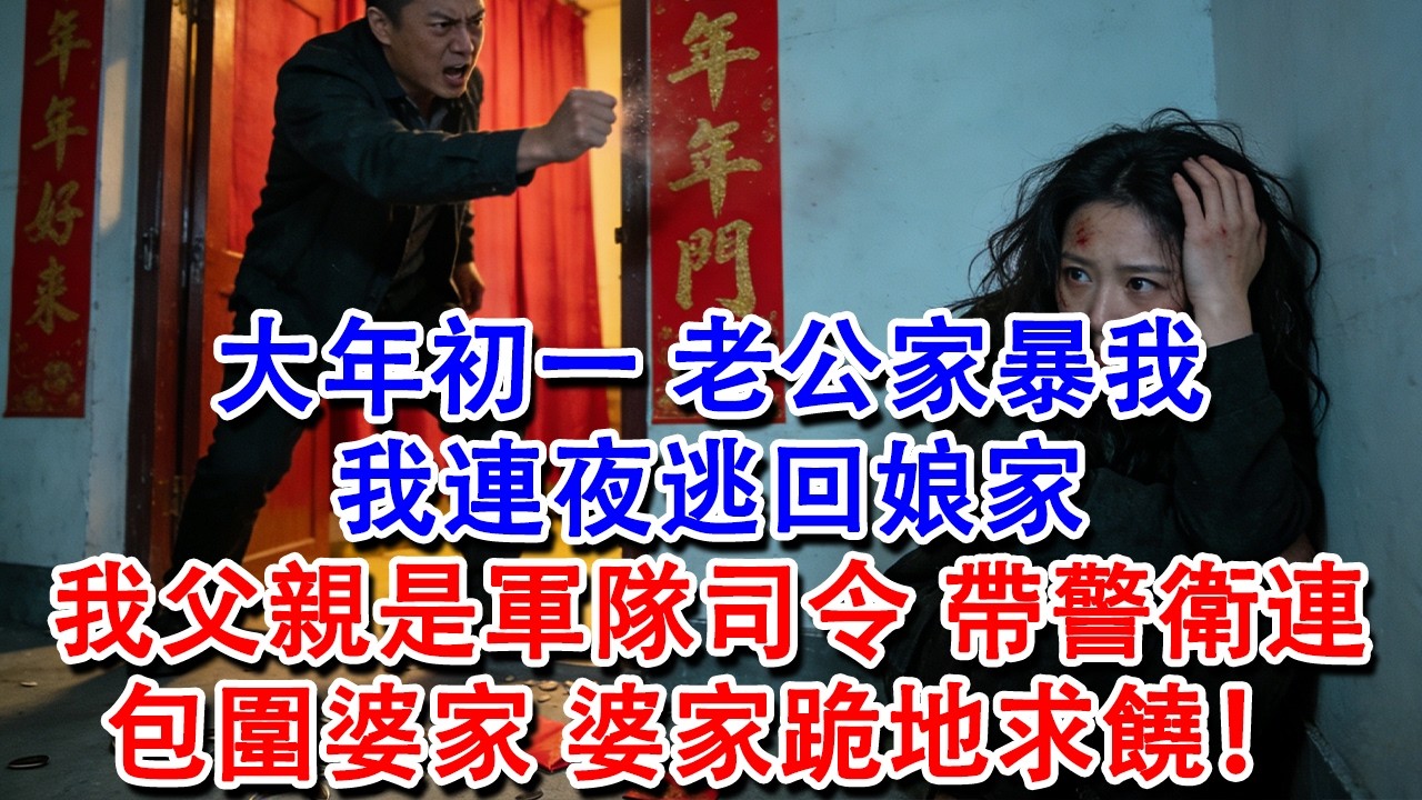 【完結爽文】大年初一，老公家暴我，我連夜逃回娘家，我父親是軍隊司令，帶警衛連包圍婆家，婆家跪地求饒！#婆媳 #家庭 #情感故事 #為人處世 #婚姻 #故事 #情感 #出軌 #生活